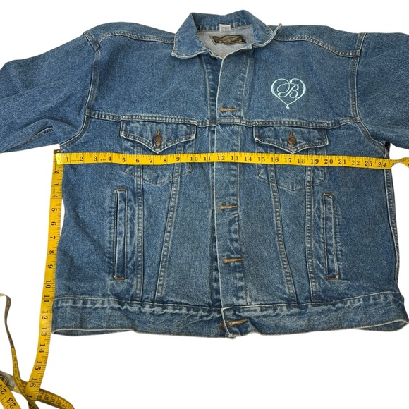 Haleman Jeanswear Jean Jacket Brighton Embroidered Heart Patch XL - Picture 6 of 13